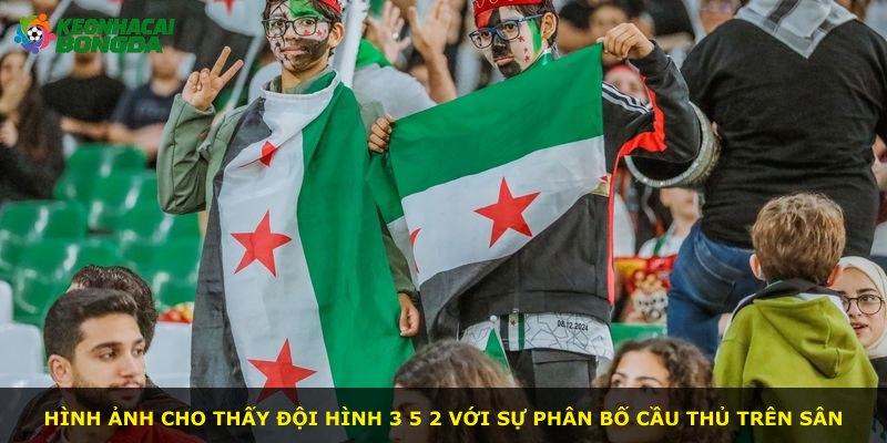 Hình ảnh cho thấy đội hình 3 5 2 với sự phân bố cầu thủ trên sân